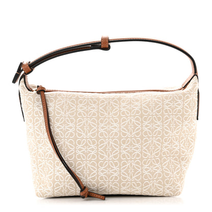 Loewe Jacquard Anagram Calfskin Small Cubi Bag Ecru Tan 1 of 10