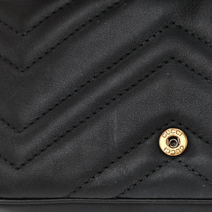 Gucci Calfskin Matelasse Super Mini GG Marmont Shoulder Bag Black 12 of 12