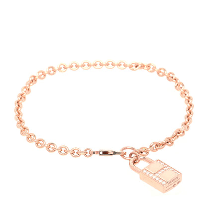 Hermes 18K Rose Gold Diamond Amulettes Cadenas Bracelet SH 1 of 5