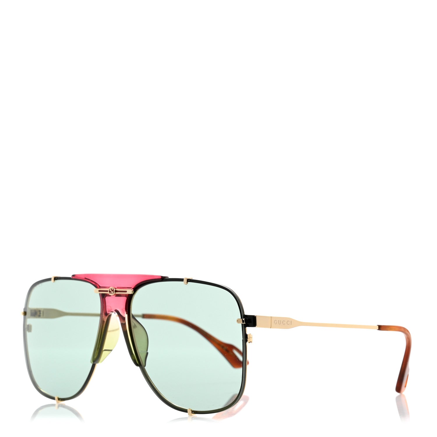 Gucci Metal Square Frame Sunglasses GG0739SA Brown 1 of 7
