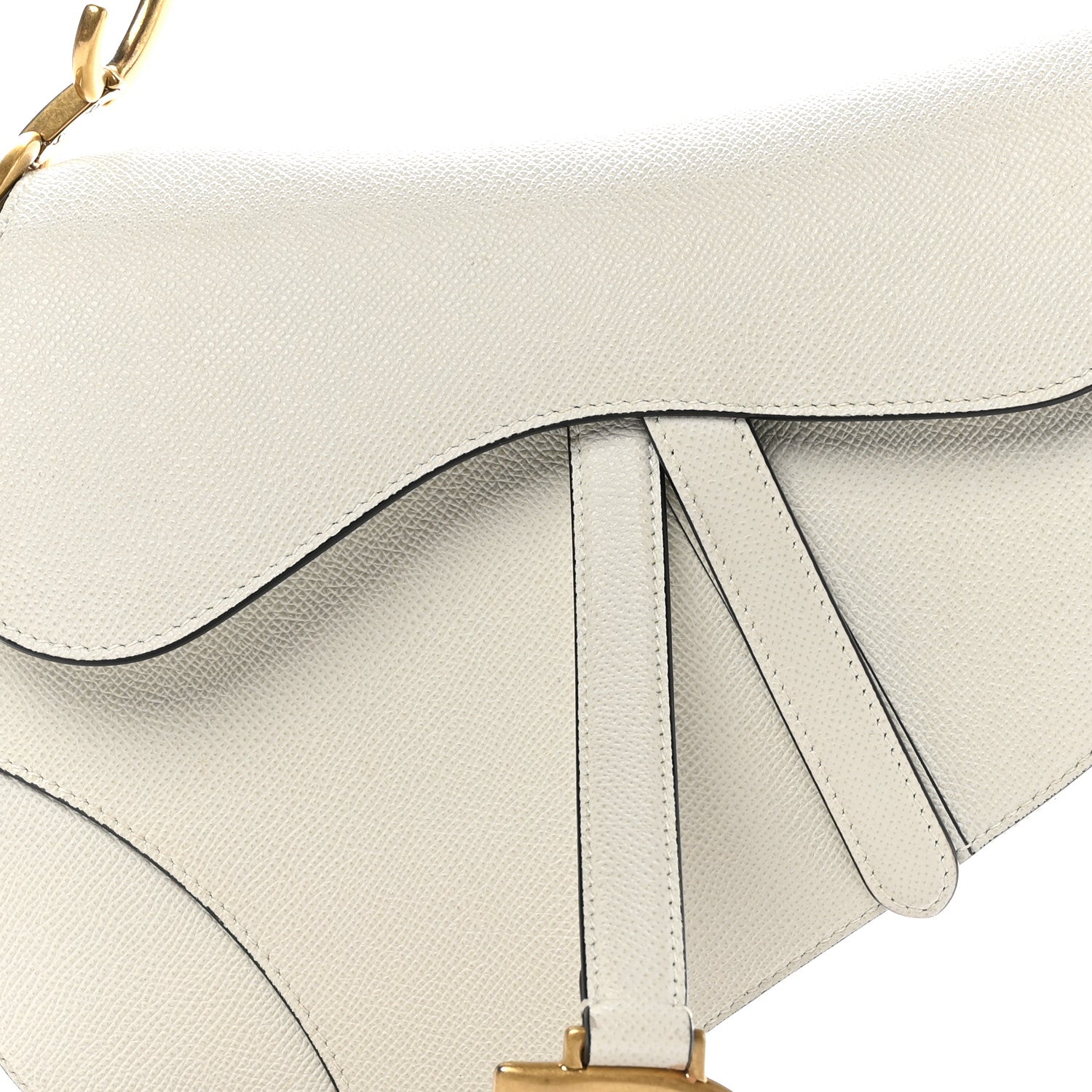 Christian Dior Grained Calfskin Saddle Bag White 8 of 11