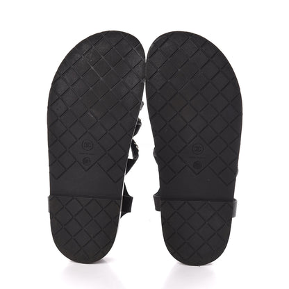 Chanel Satin Chain Flat Sandals 38.5 Black 5 of 7