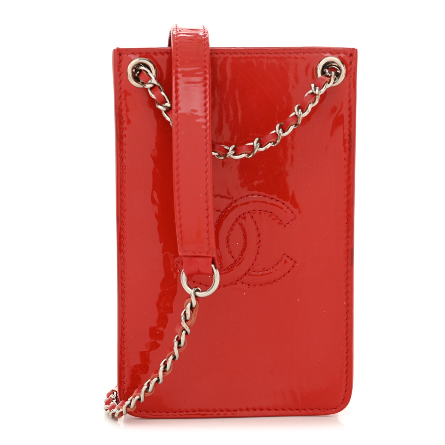 Chanel Patent Crossbody CC Phone Holder Red 1 of 12