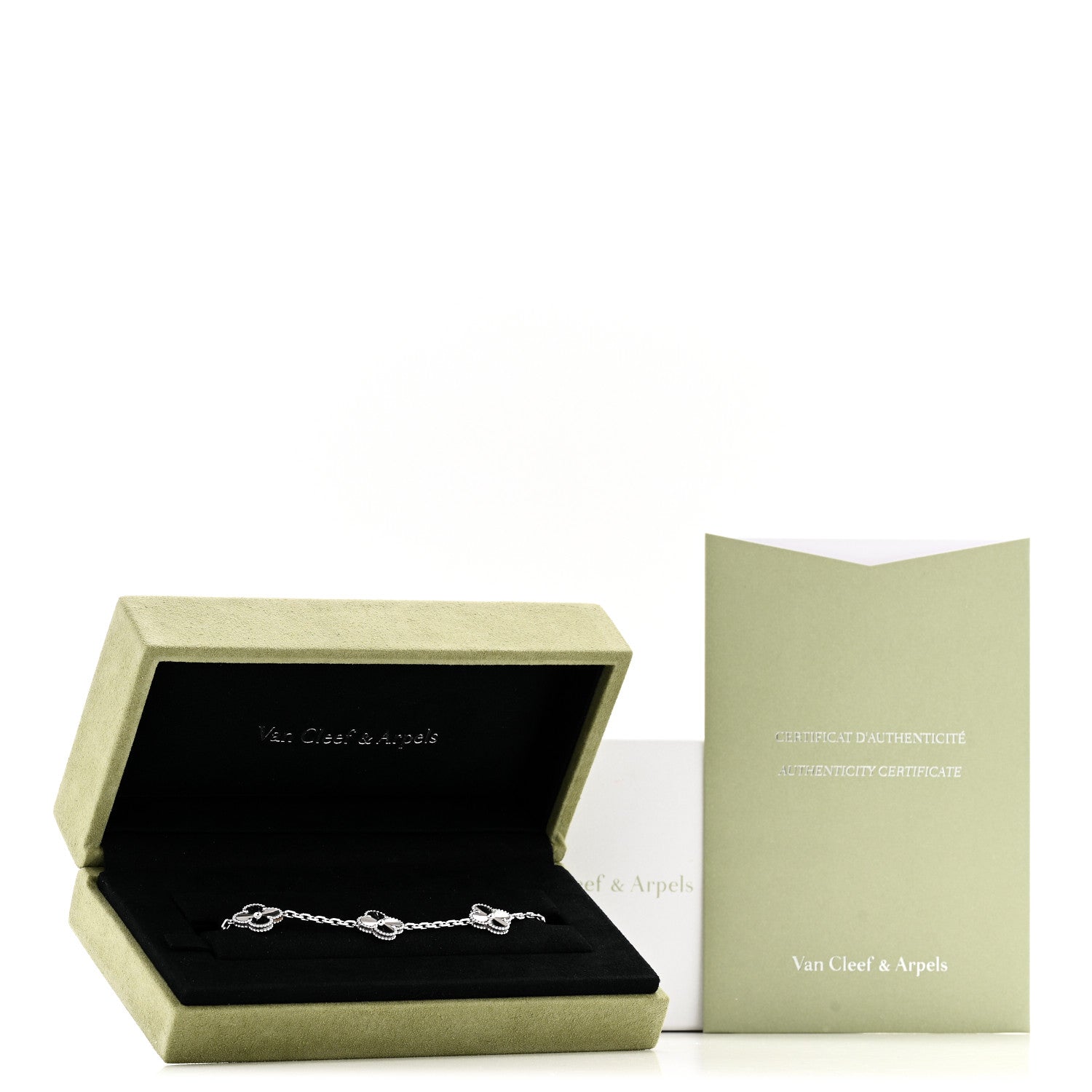 Van Cleef & Arpels 18K White Gold 5 Motifs Guilloche Vintage Alhambra Bracelet 5 of 5