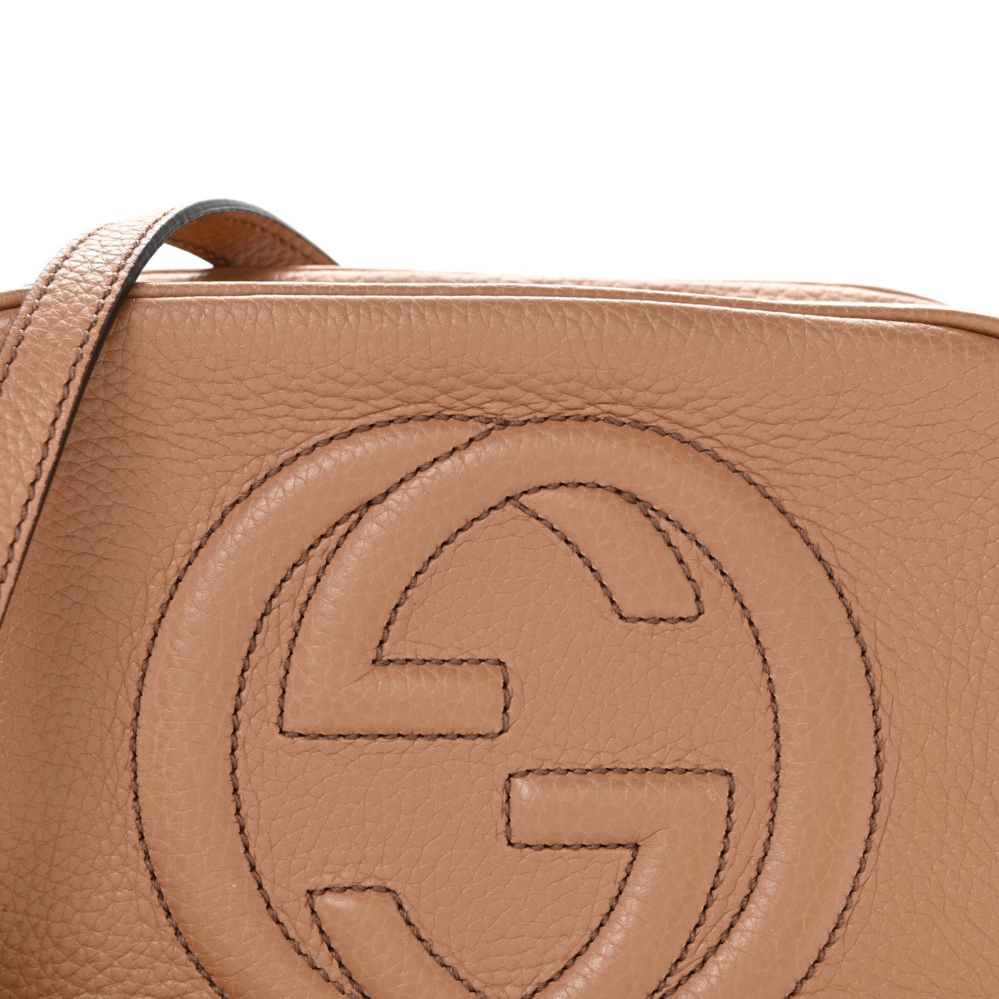 Pebbled Calfskin Small Soho Disco Bag Camelia Camelia