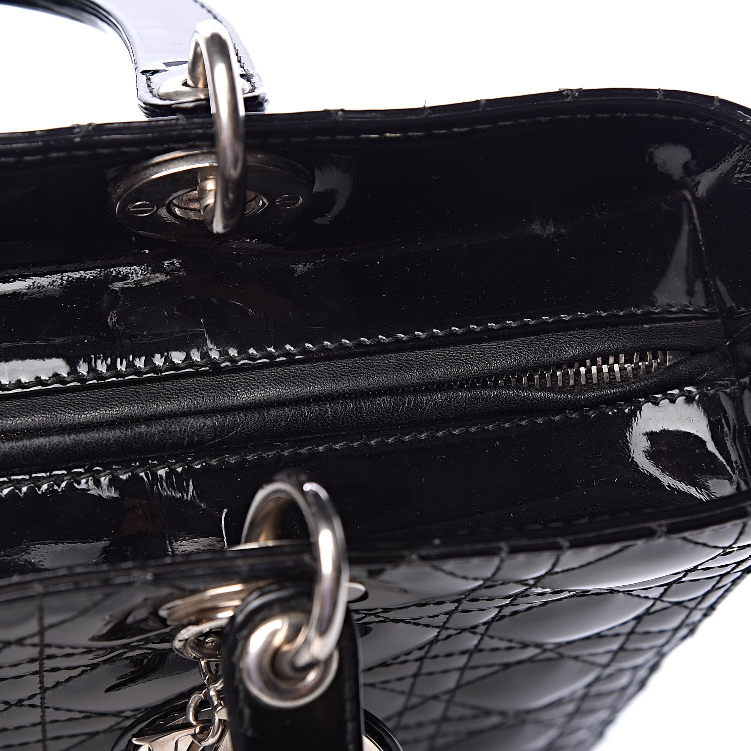 Christian Dior Patent Cannage Large Lady Dior Black 11 of 19