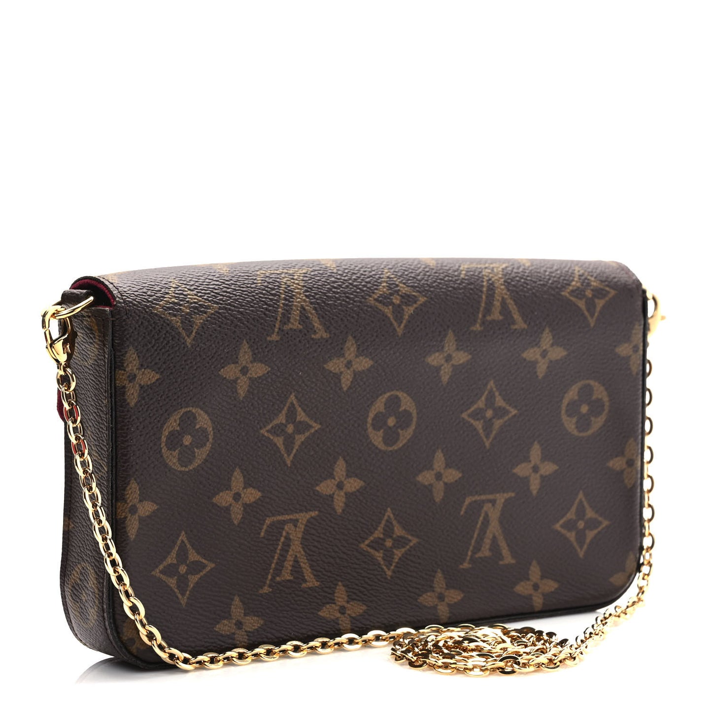 Monogram Pochette Felicie Chain Wallet Fuchsia