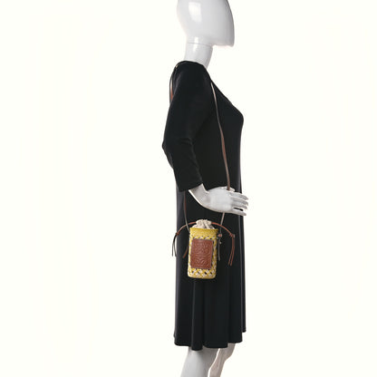 Loewe Calfskin Raffia Paulas Ibiza Bucket Bag Natural Yellow 3 of 8