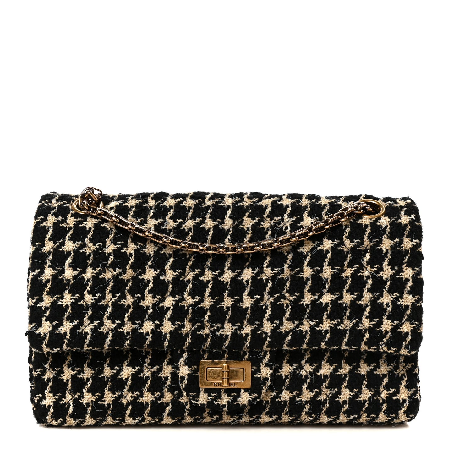 Fantasy Tweed 2.55 Reissue 225 Flap Black White