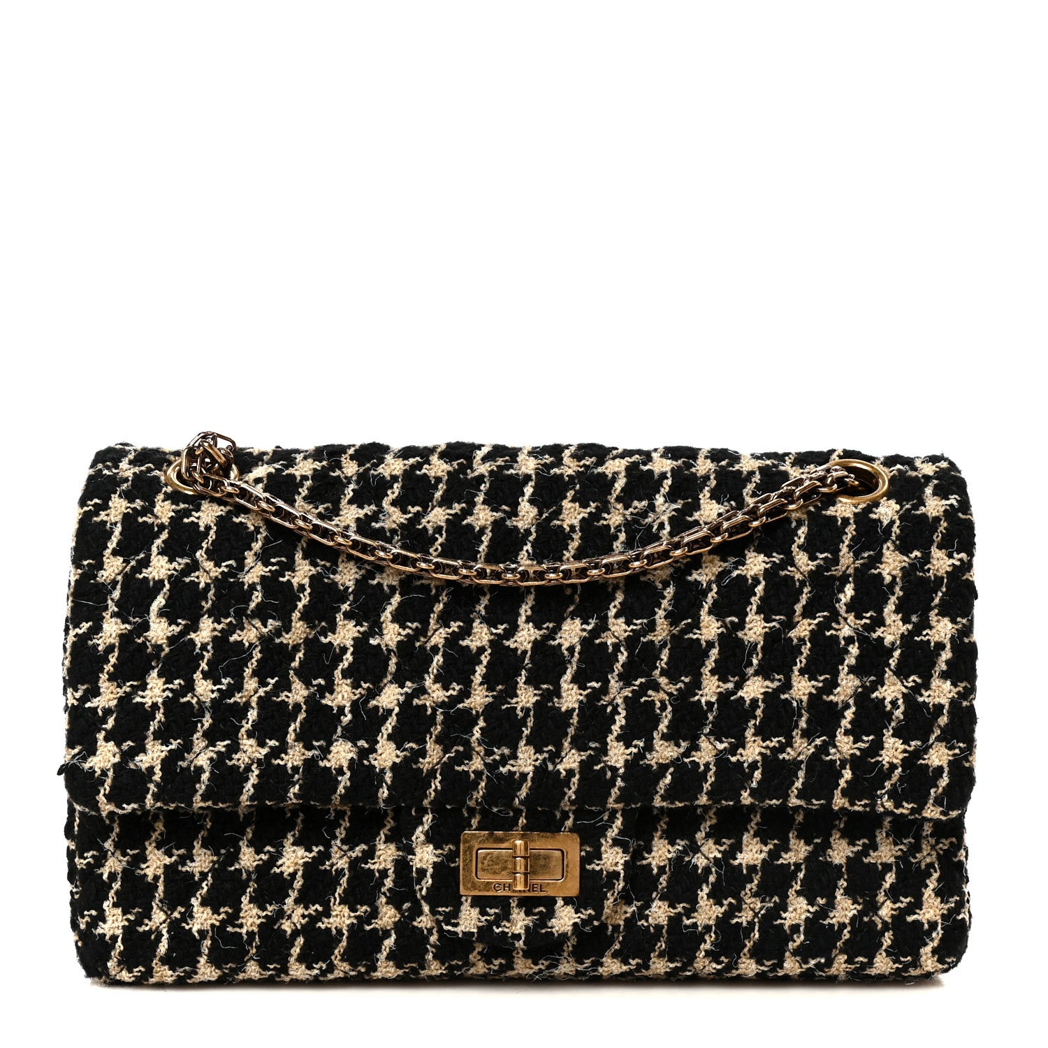 Chanel Fantasy Tweed 2.55 Reissue 225 Flap Black White 1 of 10