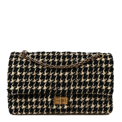 Chanel Fantasy Tweed 2.55 Reissue 225 Flap Black White 1 of 10