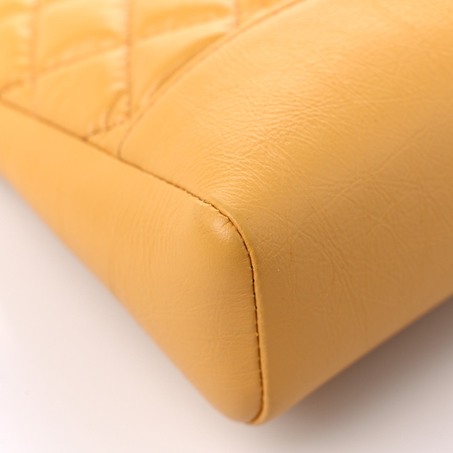 Chanel Shiny Crumpled Calfskin Quilted Mini 31 Shopping Bag Yellow 10 of 12