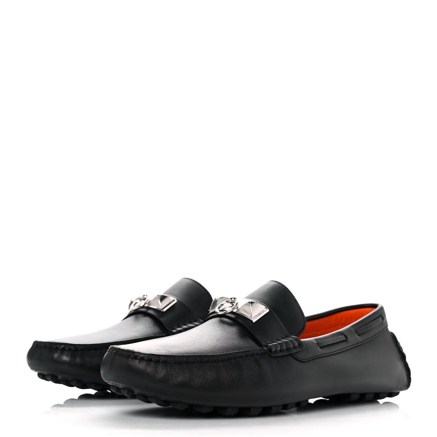 Supple Calfskin Mens Irving Driving Moccasin Loafers 40 Black