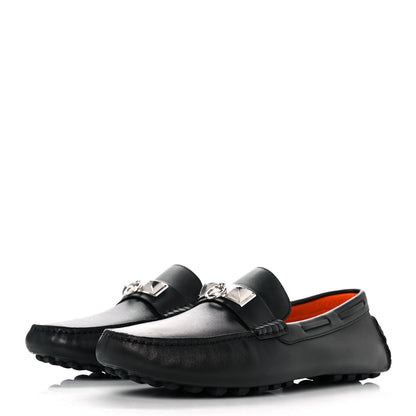 Hermes Supple Calfskin Mens Irving Driving Moccasin Loafers 40 Black 3 of 11