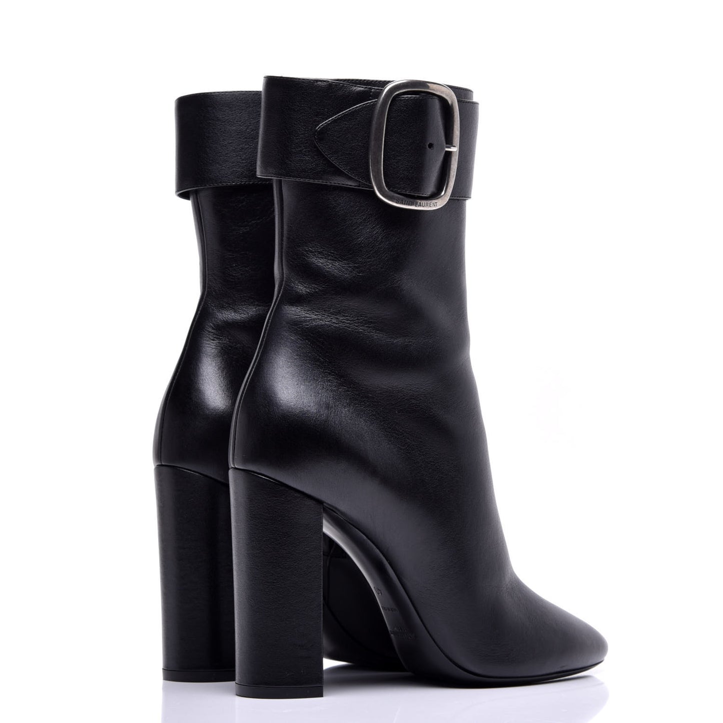 Calfskin Joplin Buckle Booties 40 Black
