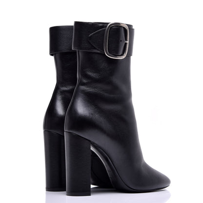 Saint Laurent Calfskin Joplin Buckle Booties 40 Black 4 of 10