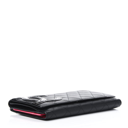 Chanel Calfskin Quilted Cambon Gusset Flap Wallet Black 3 of 5