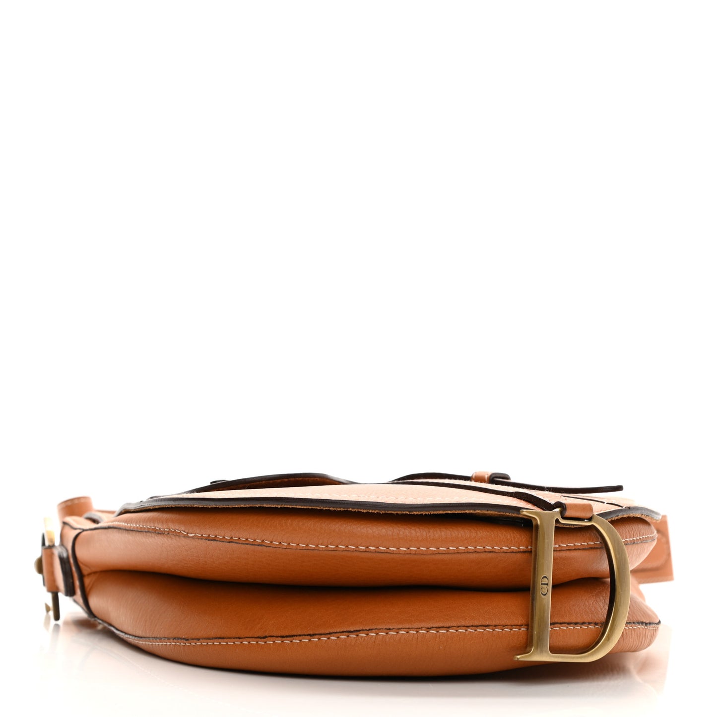 Calfskin Baudrier Saddle Bag Tan