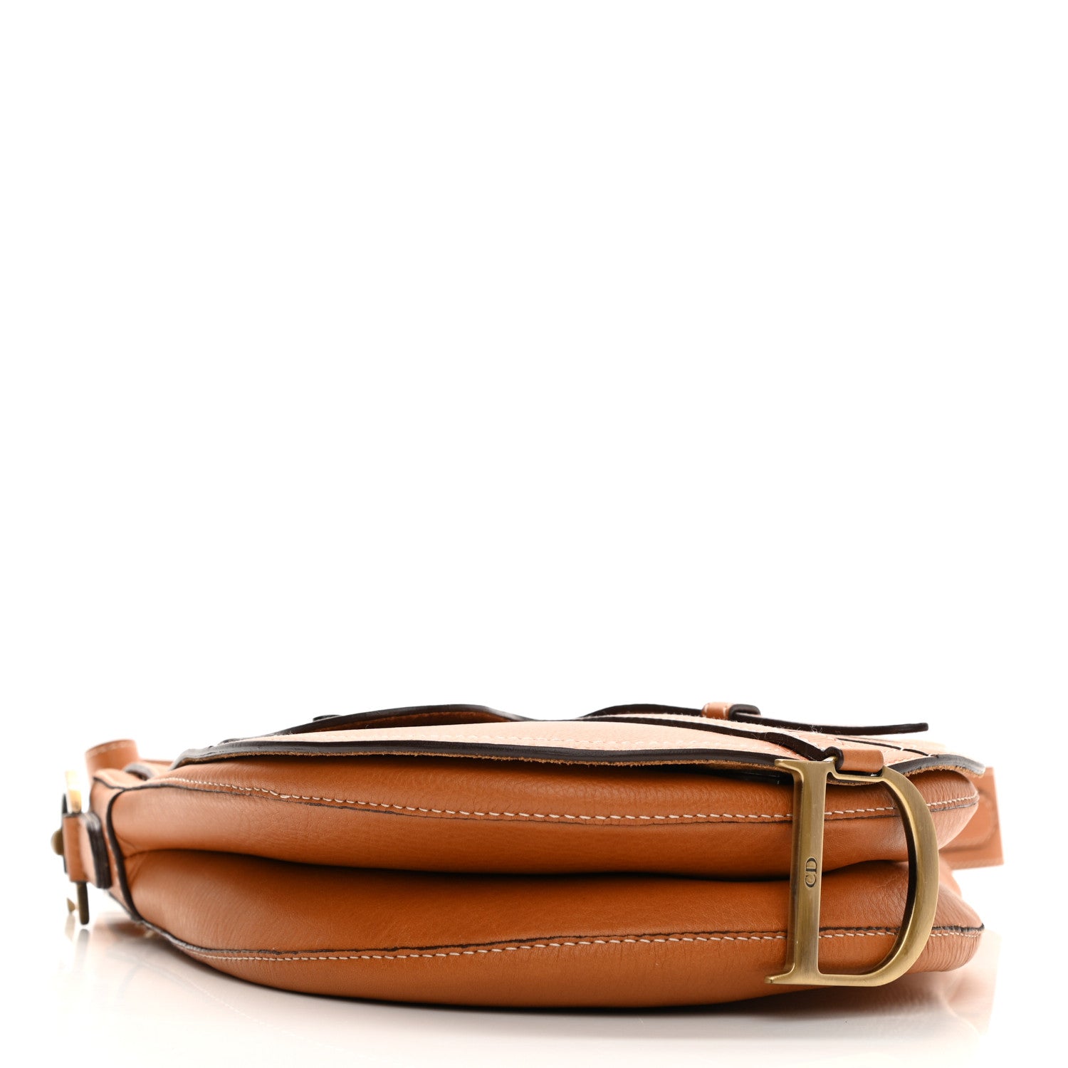 Christian Dior Calfskin Baudrier Saddle Bag Tan 4 of 9