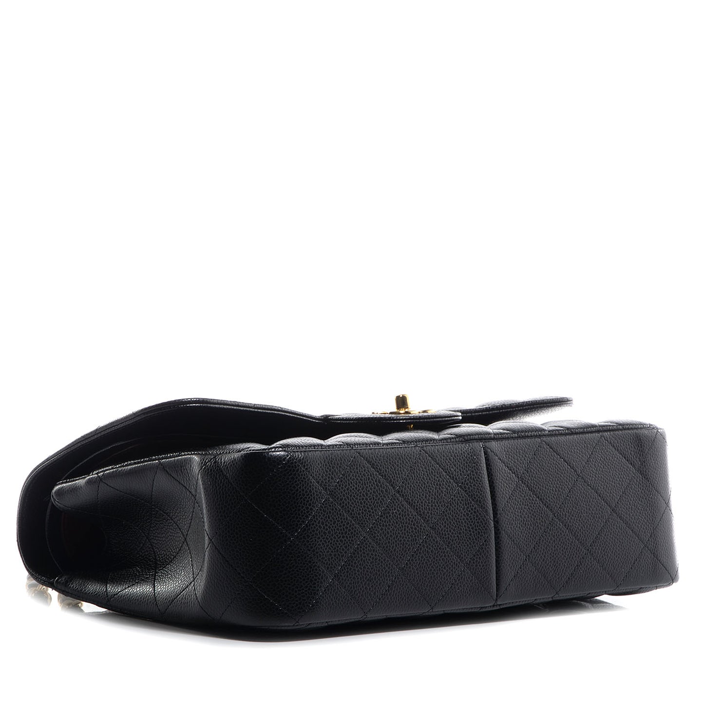 Caviar Quilted Jumbo Double Flap Black