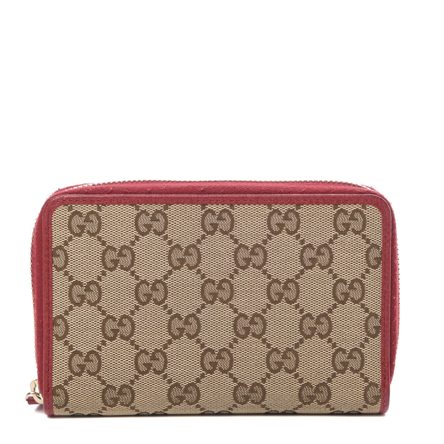 Monogram Dollar Calfskin Zip Around Compact Wallet Beige Ebony Rosso