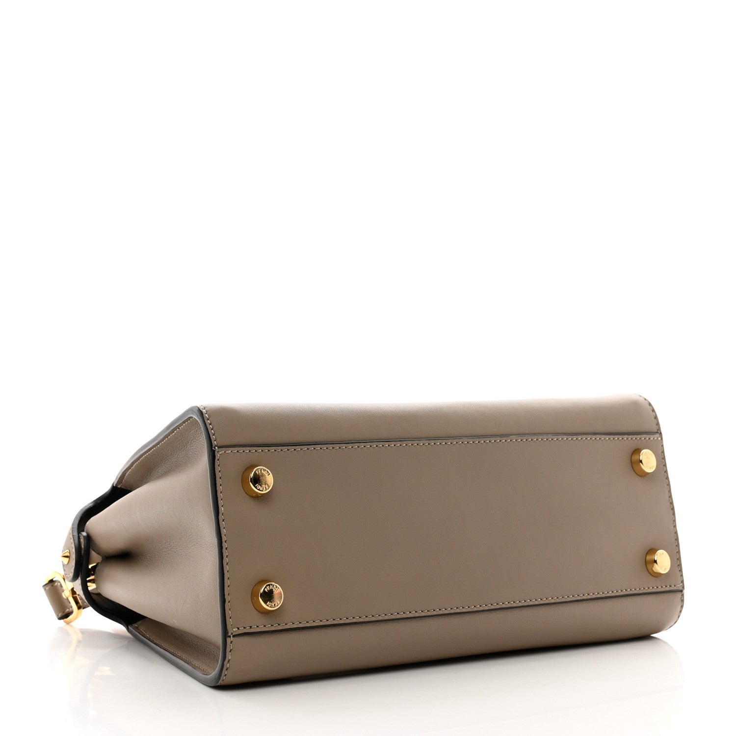 Fendi Vitello Tahiti Burro Medium Peekaboo Iconic Essentially Satchel Tortora Black 4 of 10