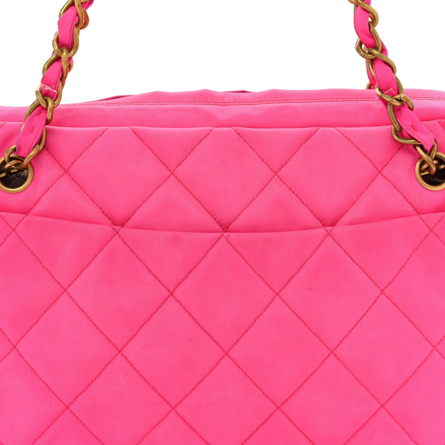 Canvas Quilted Shoulder Bag Pink