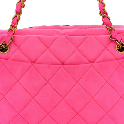 Chanel Canvas Quilted Shoulder Bag Pink 8 of 13