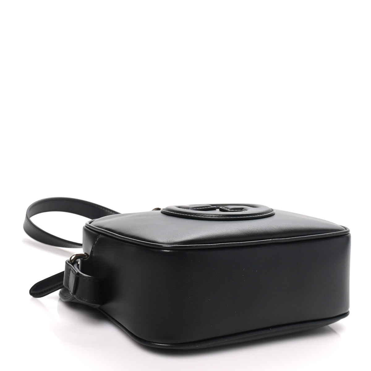 Sakai Be Green Calfskin Diagonal Stitched Small Blondie Shoulder Bag Black