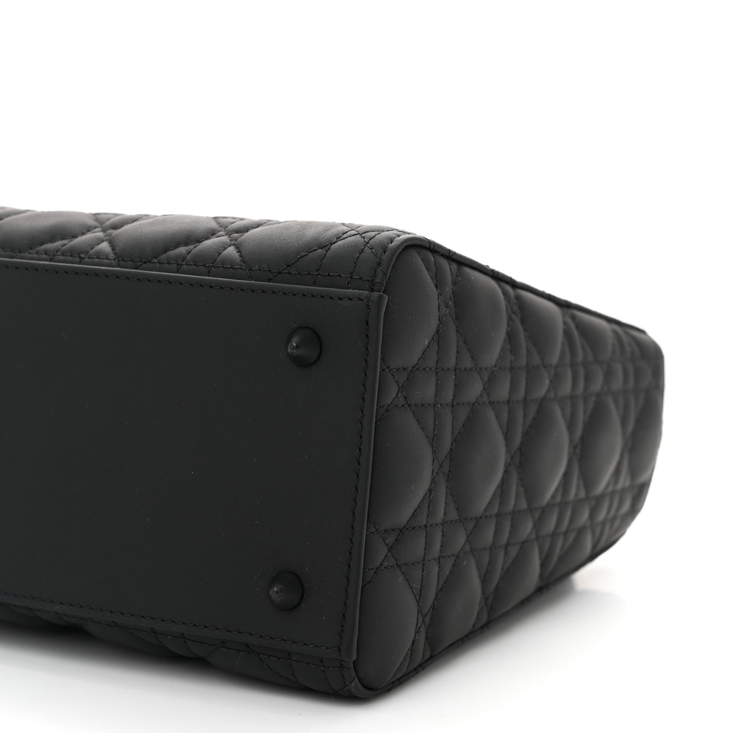 Ultra Matte Calfskin Cannage Medium Lady Dior Black
