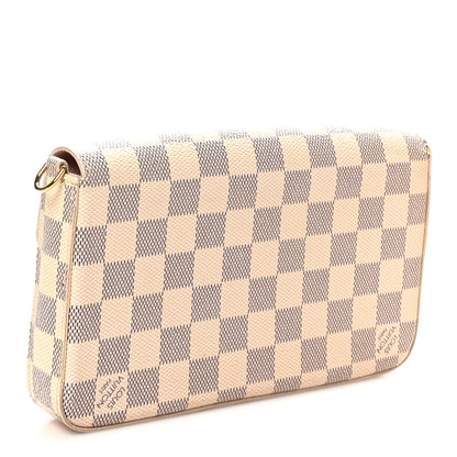 Louis Vuitton Damier Azur Pochette Felicie Chain Wallet Rose Ballerine 4 of 11