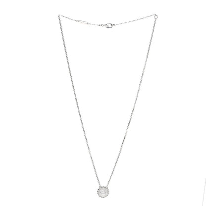 Van Cleef & Arpels 18K White Gold Diamond Perlee Pendant Necklace 3 of 9
