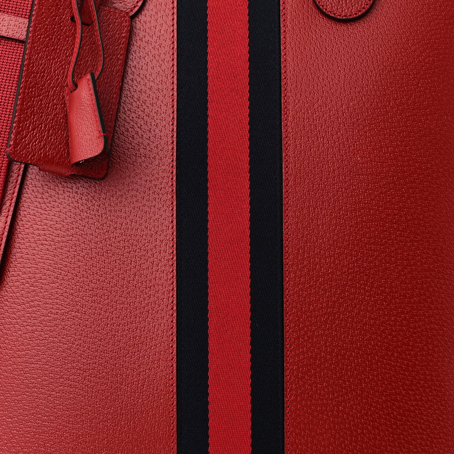 Textured Dollar Calfskin Web Small Savoy Bowling Tote Red
