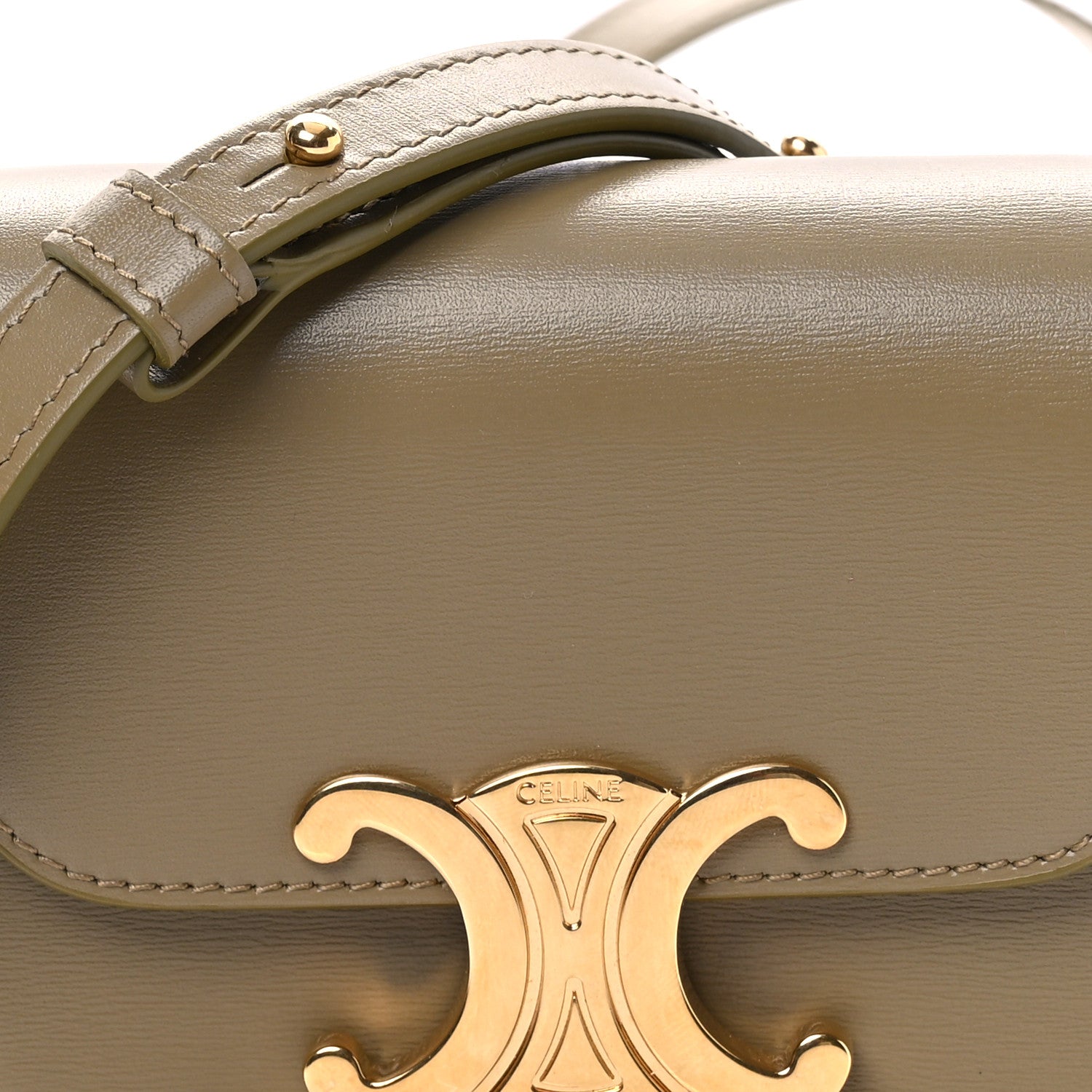 Celine Shiny Calfskin Mini Triomphe Olive 8 of 10
