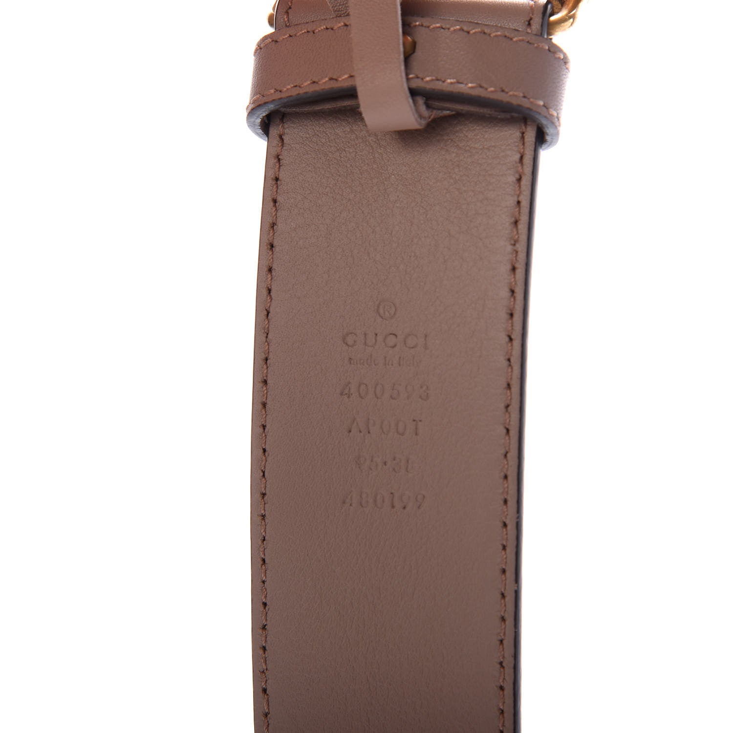 Gucci Calfskin Double G 40mm Belt 95 38 Porcelain Rose 3 of 4