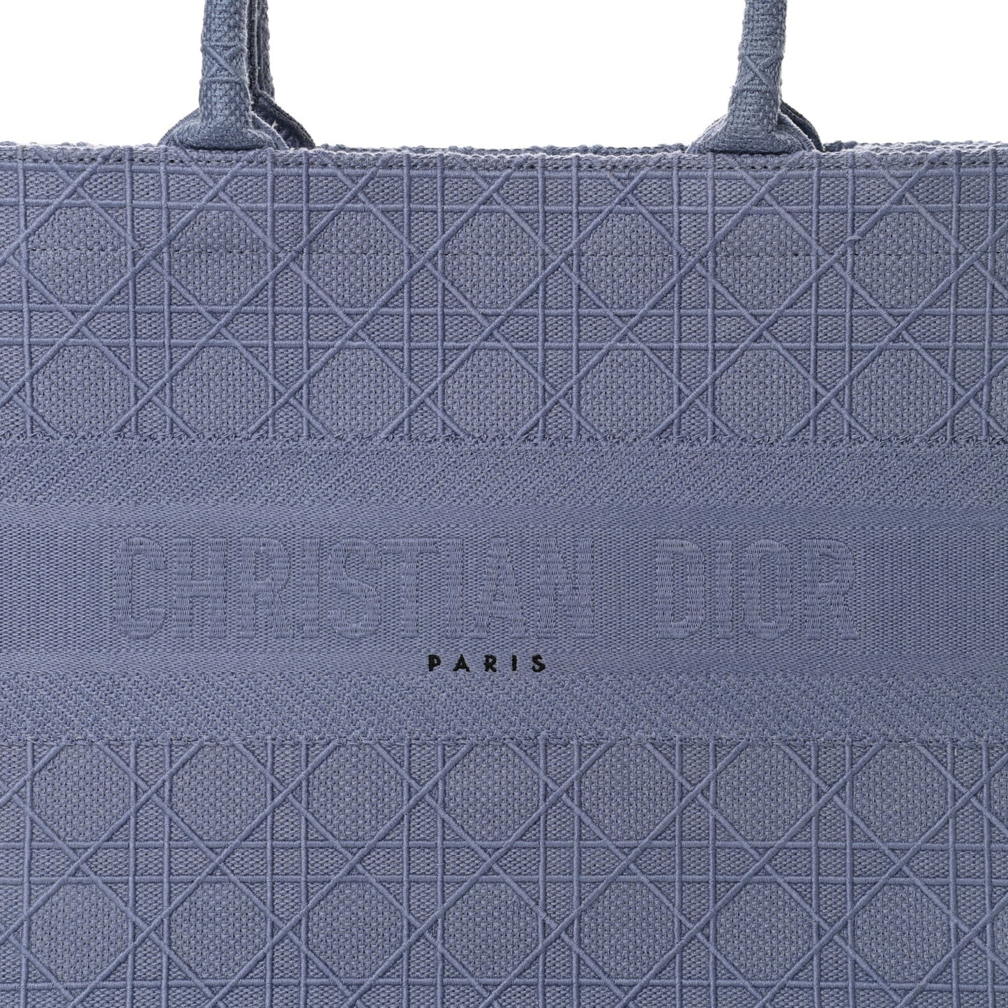 Embroidered Cannage Medium Book Tote Denim Blue