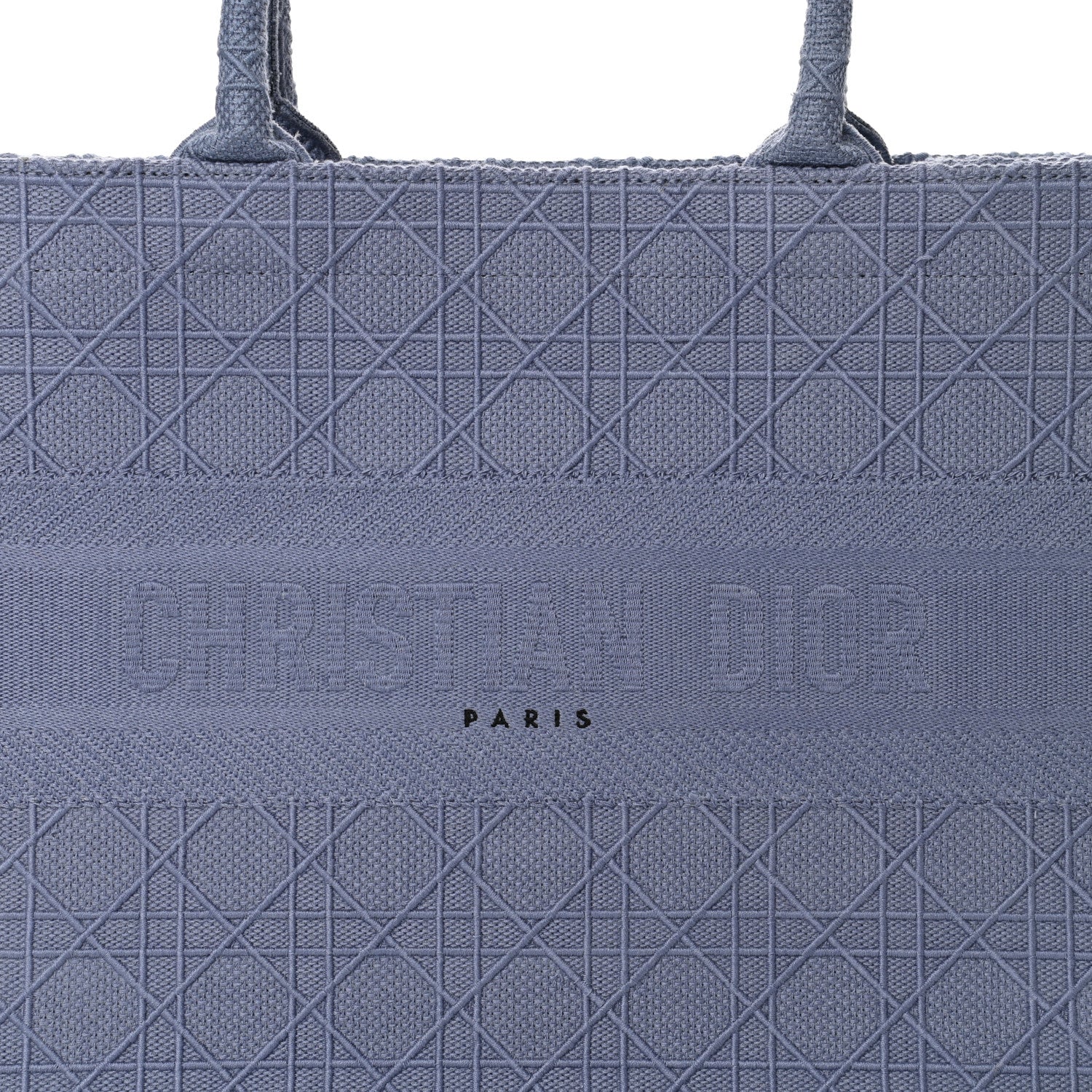 Christian Dior Embroidered Cannage Medium Book Tote Denim Blue 8 of 10