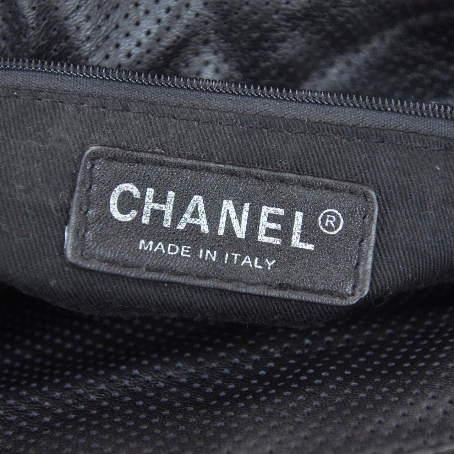 Calfskin Perforated 50's Tote Black