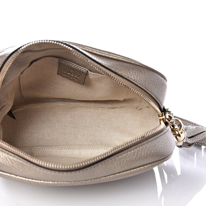 Gucci Metallic Pebbled Calfskin Small Soho Disco Bag Golden Beige 4 of 10