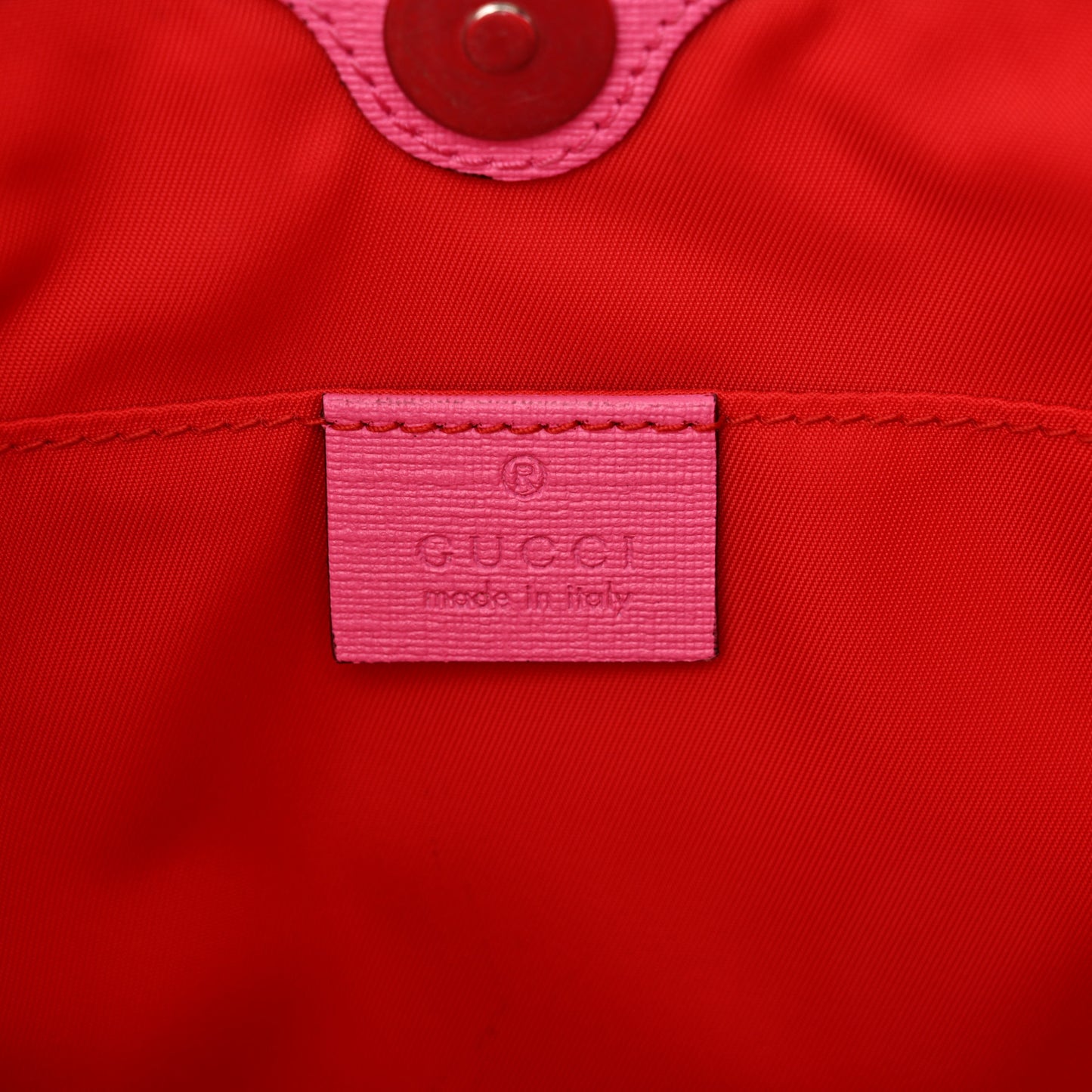 GG Supreme Monogram Bow Childrens Tote Red Pink