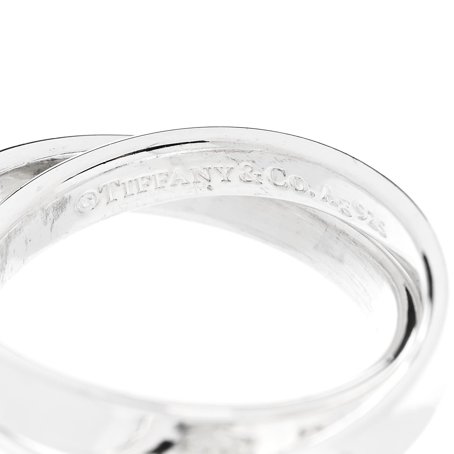 Tiffany Sterling Silver 1837 Interlocking Circles Ring 54 7 4 of 4