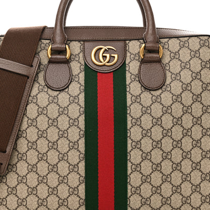 Gucci GG Supreme Monogram Textured Calfskin Web Medium Ophidia Briefcase Beige Ebony New Acero 8 of 11