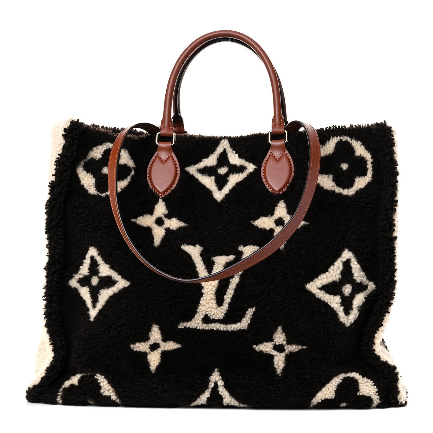 Shearling Monogram Giant Teddy Onthego GM Black White
