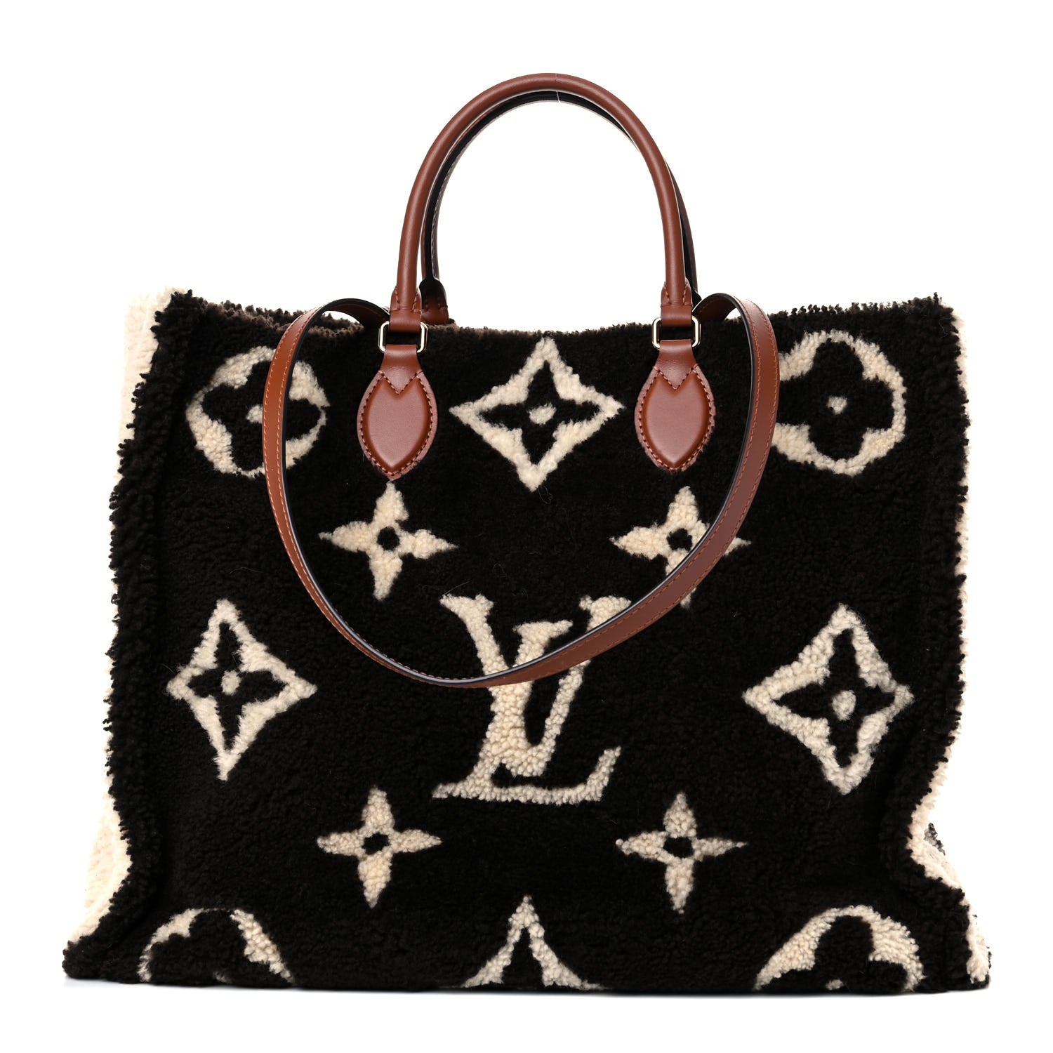 Louis Vuitton Shearling Monogram Giant Teddy Onthego GM Black White 1 of 12