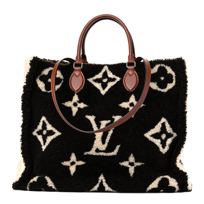 Louis Vuitton Shearling Monogram Giant Teddy Onthego GM Black White 1 of 12