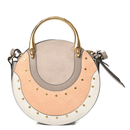 Chloe Smooth Calfskin Suede Patchwork Studded Small Pixie Bag Motty Grey 1 of 7