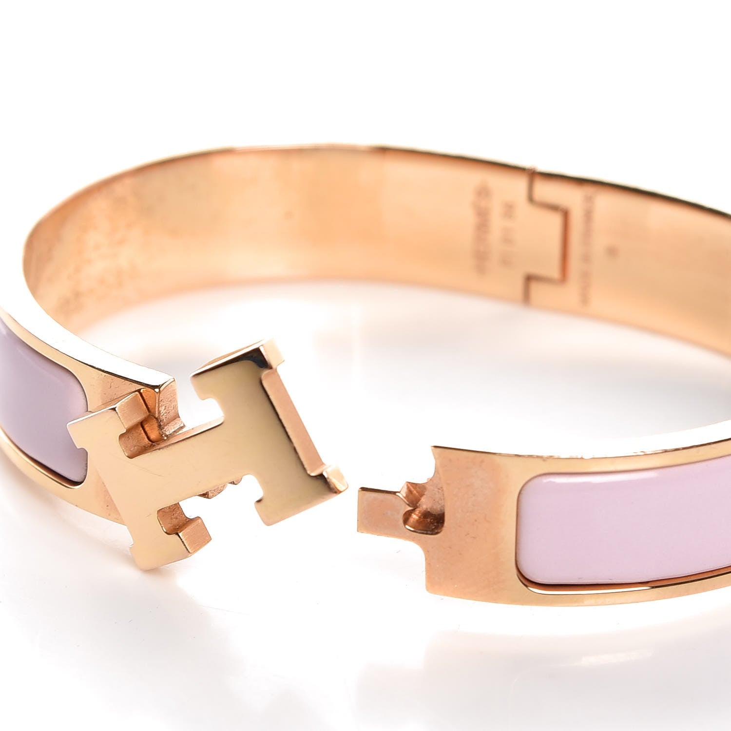 Hermes Enamel Narrow Clic Clac H Bracelet PM Rose Dragee 4 of 7