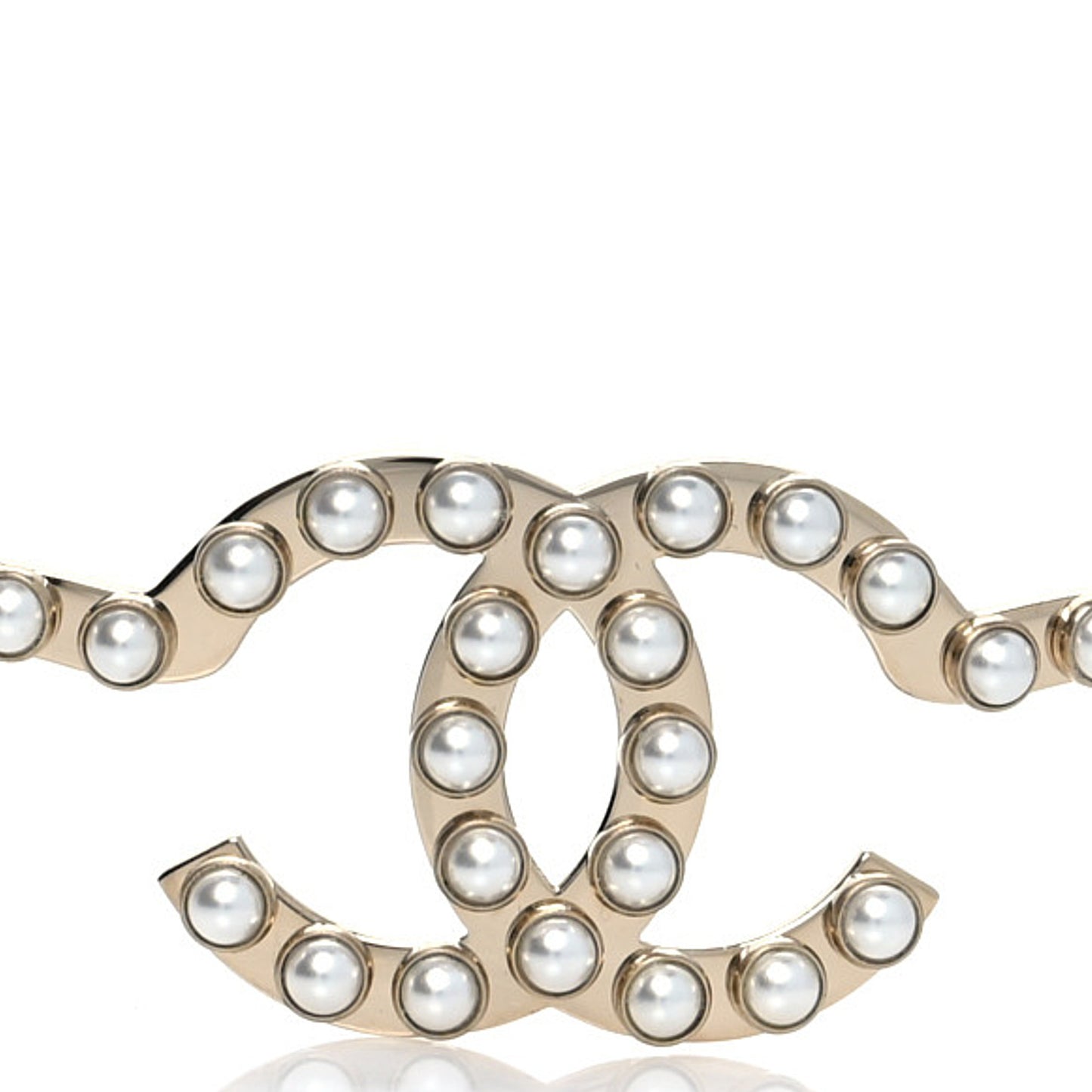 Metal Pearl CC Headband Light Gold