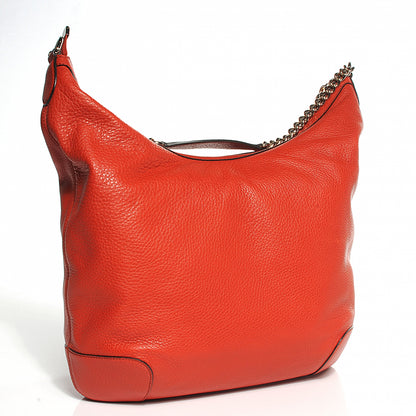Gucci Pebbled Calfskin Medium Soho Chain Hobo Red 7 of 12