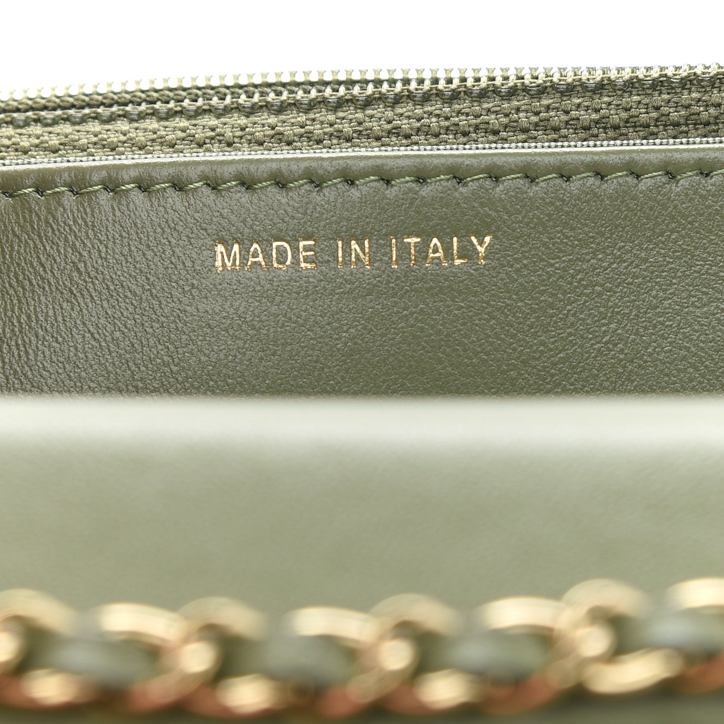 Lambskin Quilted Trendy CC Wallet On Chain WOC Green